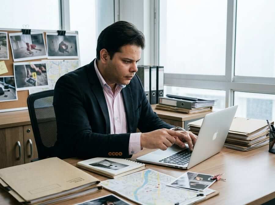 Profissional da equipe de investigação